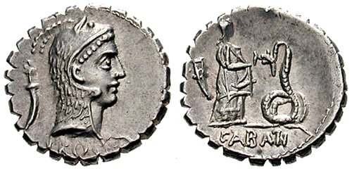 roscia roman coin denarius